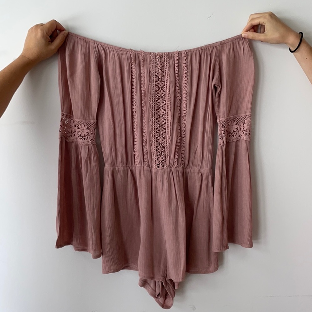 Forever 21 Pink Off-the-Shoulder Romper